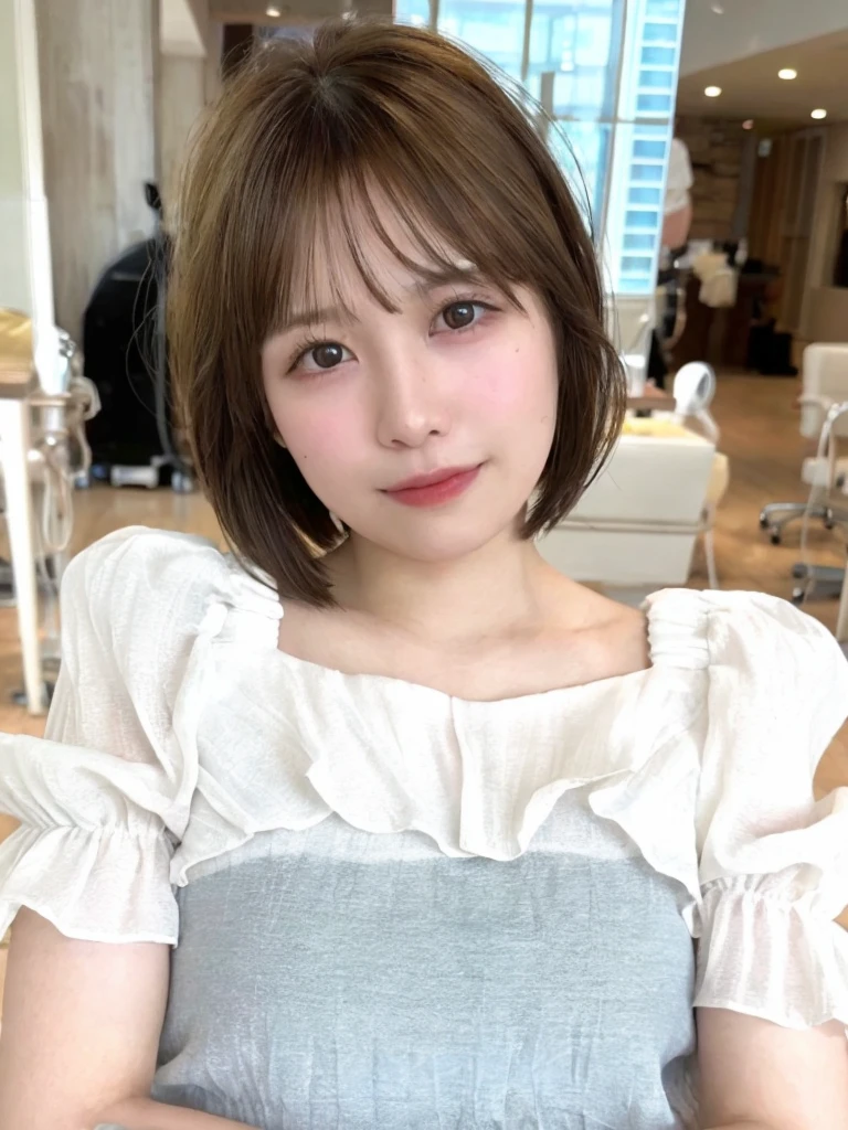 (8K、RAW Photos、Highest quality、Masterpiece:1.2)、Super detailed、Super Resolution、(Real、Real写真:1.37)、Portrait、High-definition RAW color photos、Professional Photography、Very detailedで美Shii、Very detailed、8Kの壁紙、Amazing details、Huge file sizes、Official Art、Very detailedなCG Unity 8K壁紙、Very detailedな美少女、Very detailedな顔、Very detailedな目、Very detailedな肌、Very detailedな指、Very detailedな鼻、Very detailedな詳細な口、Perfect Anatomy、Very detailedな背景、Very detailedな衣服、1 girl、(18:1.2)、Ten generations、cute女の子、Famous Japanese Idols、cute、Realなボデtite、White skin、Glowing Skin、Slim body、Handsome body、Brown Hair、Short curly hair、(Blunt Bangs:1)、smile、cute、like々Shii、cute顔、Realな顔、Delicate eyes、Drooping eyes、White T-shirt、skirt、Earrings、looking at the camera、Cowboy Shot、Front facing、Standing posture、Contrapposto, High Street, public, Dynamic Lighting,