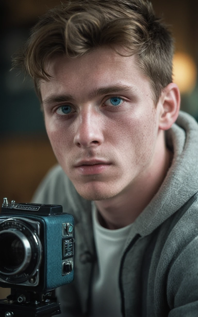 cinematic film still irish university student,22 year old man,bokeh,F1.4,40mm,photorrealistic,cru,8K,skin pore,seco,texturized skin,details Intricate,dramatic light,awardwinning,Dan Winters style,RAW photograph,Film grain,(Indistinguishable from reality:1.4),photo taken with a Bolex H16,blue colored eyes,Messy hair,athletic,Outstanding features . Shallow depth of field,vignette,highy detailed,high budget,bokeh,cinemascope,temperamental,epic,marvelous,Film grain,grainy