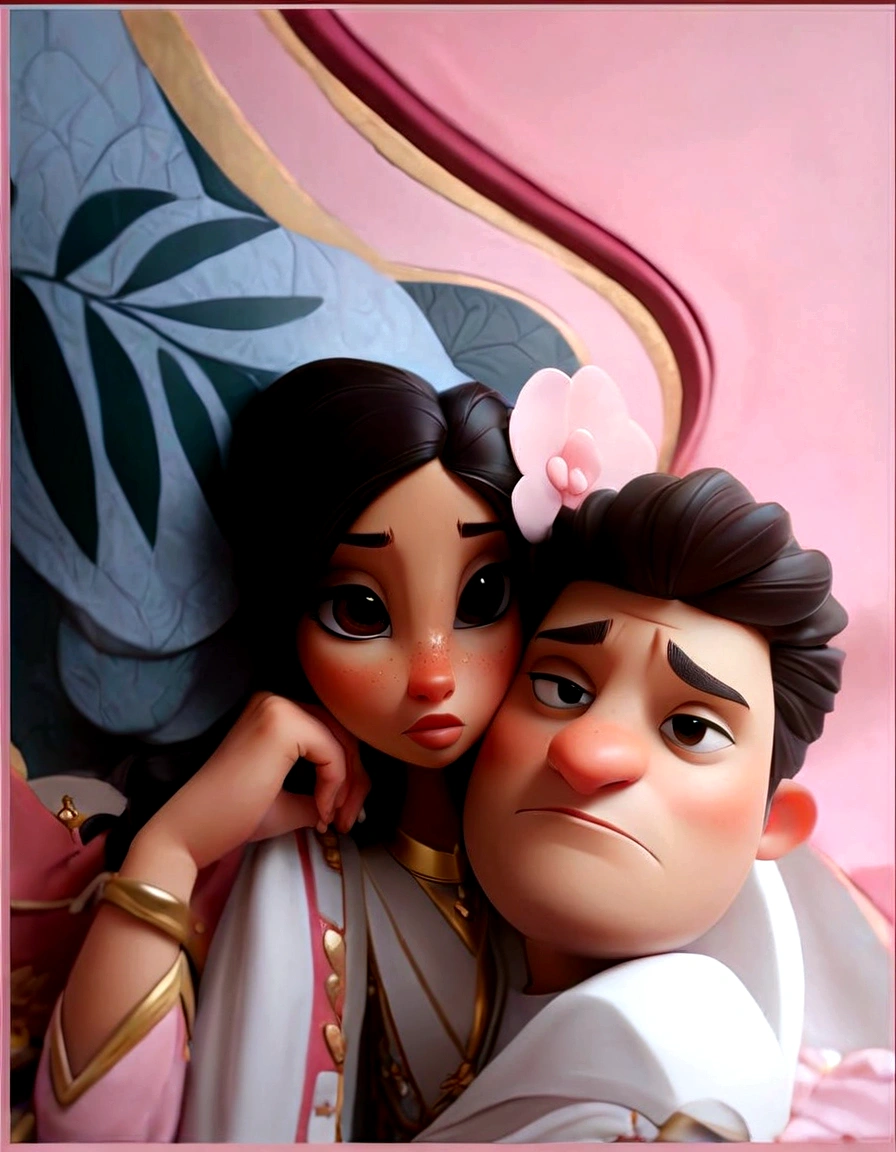 Romentic cute cupal cartun king queen