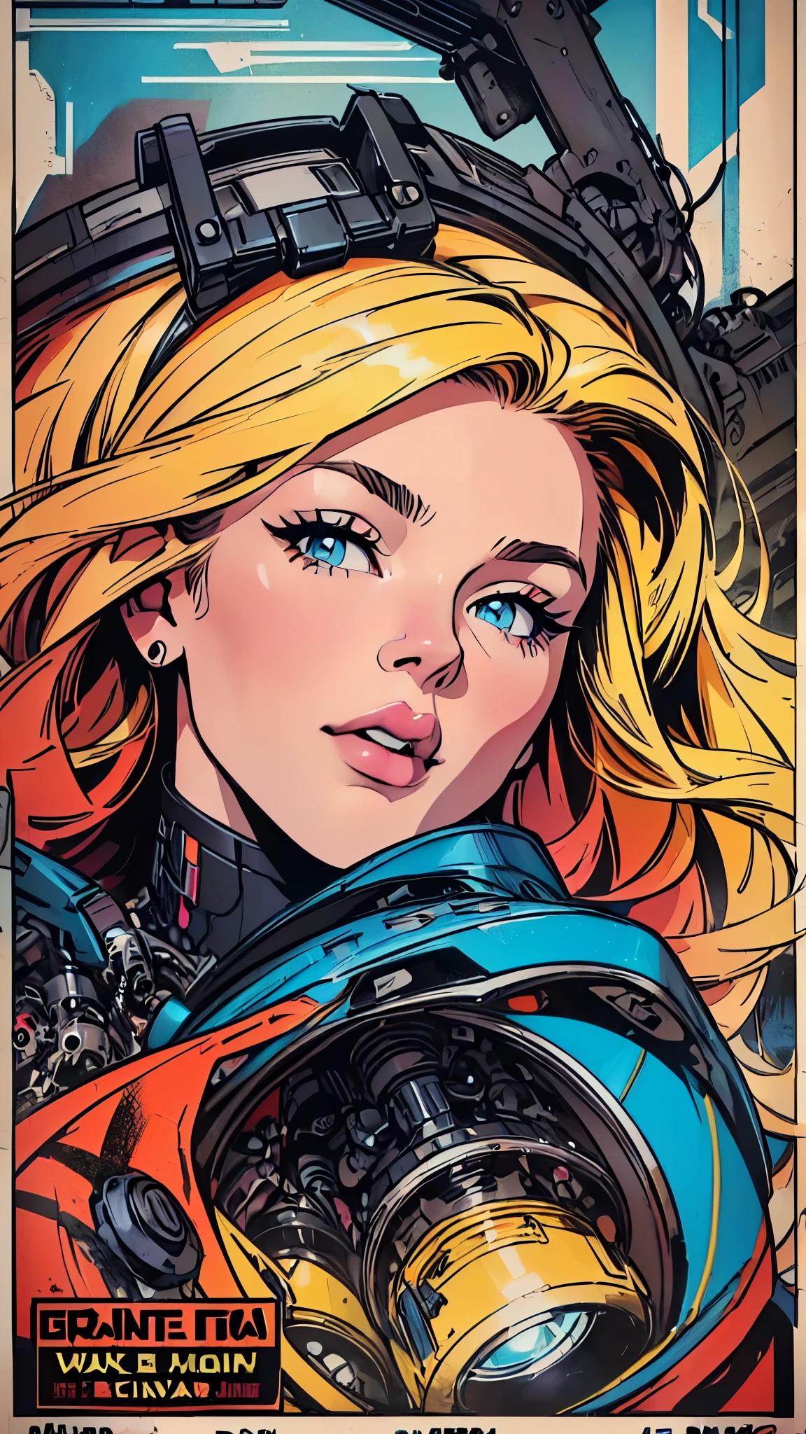 (((ultimate best quality))),((((solo:1.2)))),((((1girl:1.2)))),((((beautiful perfect woman)))),(((detailed perfect body, detailed perfect finger))),((((((ultimate spacethriller movie poster)))))),(((bust up, close up))),(((((American comics))))),(((extreme highlights))),(((Extremely colorful, primary colors))),cleavage, super beautiful lady,(((((typography))))),(((text))),(((((looking up or looking down))))),(((((speech bubble))))),(((A confident face)))
