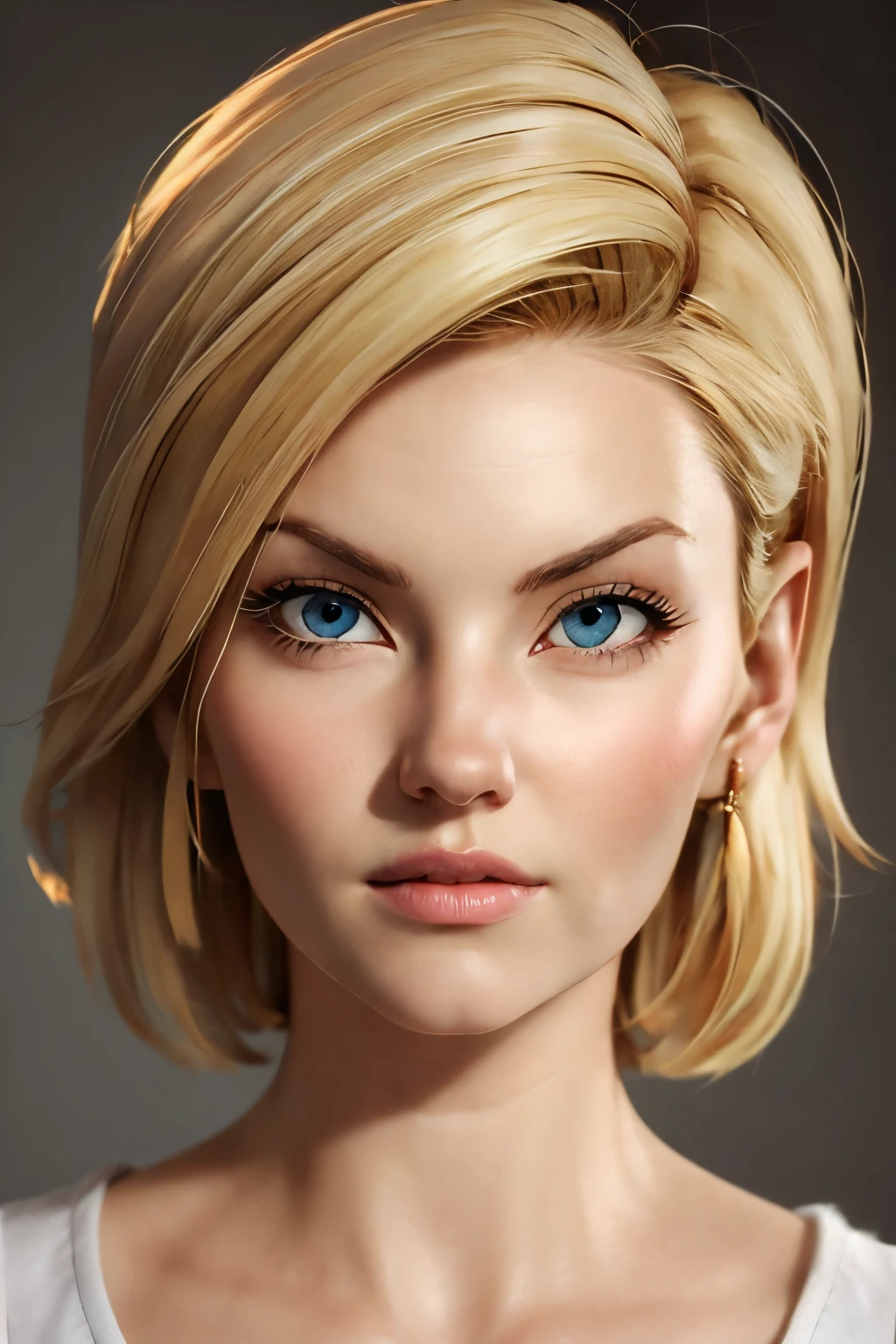Front bodyshot of 25yo European woman, pointing at camera, blonde hair, serious, (amazing skin detail: 1.4), (natural skin: 1.2), (pores: 0.6), makeup, (detailed eyes: 1.2), black background, studio, light border, dark atmosphere, (bokeh: 1.2), photography, cinematic, photorealistic, ultrarealistic, fit girl, skintight dress, perfect figure