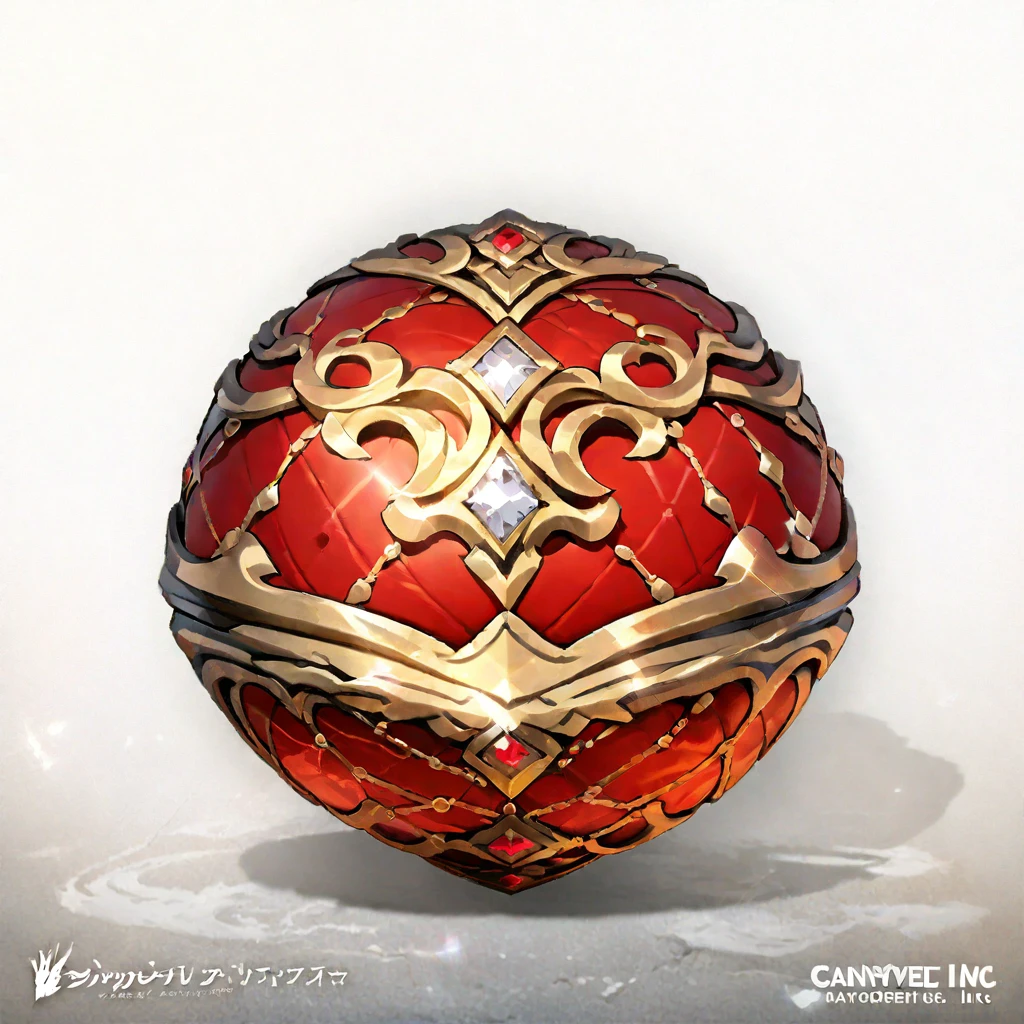 (Masterpiece, Top Quality, Best Quality, Official Art, Beautiful Beauty: 1.2), (8k, Best Quality, Masterpiece: 1.2), (((White Background,))) (Item/Diamond Heart), red and golden