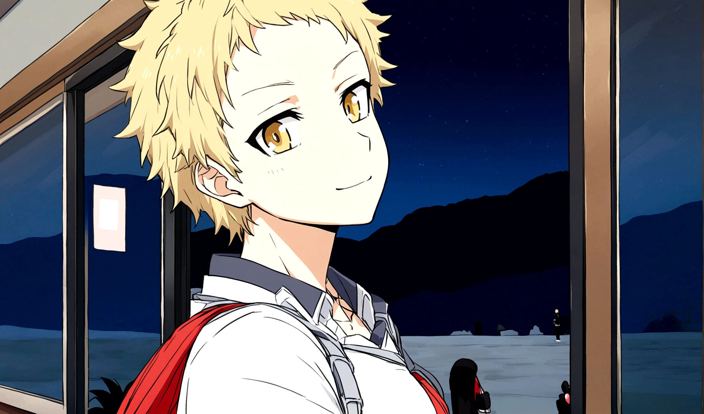 anime tsukishima kei wearing a
