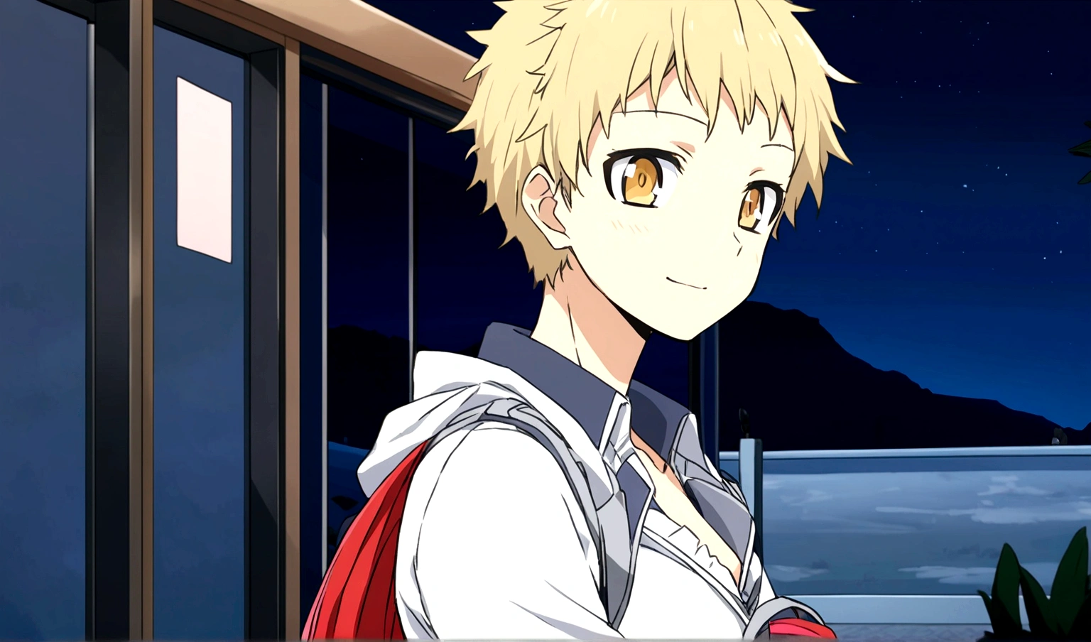 anime tsukishima kei wearing a