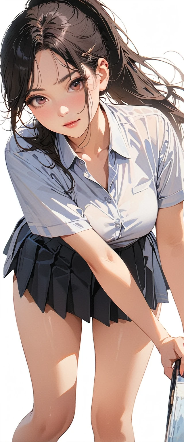 best quality,masterpiece,1girl,solo,(((NSFW))),(((9years old))),japanese girl,an extremely cute and beautiful girl,highly detailed beautiful face and eyes,petit,cute face,lovely face,baby face,shy smile,show teeth,black hair,medium long hair,Hairless pussy,flat chest,skinny,slender,(((wearing a wet transparent white short shirt and wet transparent grey short skirt))),(((standing in a study room))),she is looking at the viewer,hands lift up dress,(upskirt above the waist:1.1),(no panties:1.1),(legs spread wide:1.1),(no bra:1.1)
