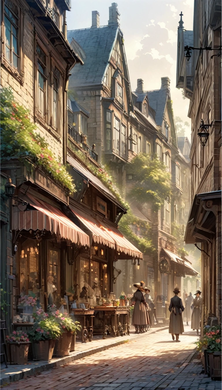 beautifully繊細な女性の二重露光(The face is clear and perfect)image,Background、A very detailed Victorian streetscape、, beautifully, Complex illustration, Artwork Concept Art Masterpiece, Highest quality, Very detailed, High resolution