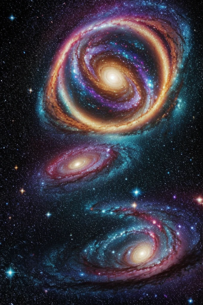 A galaxy background and the ugly "Happiness has no end"