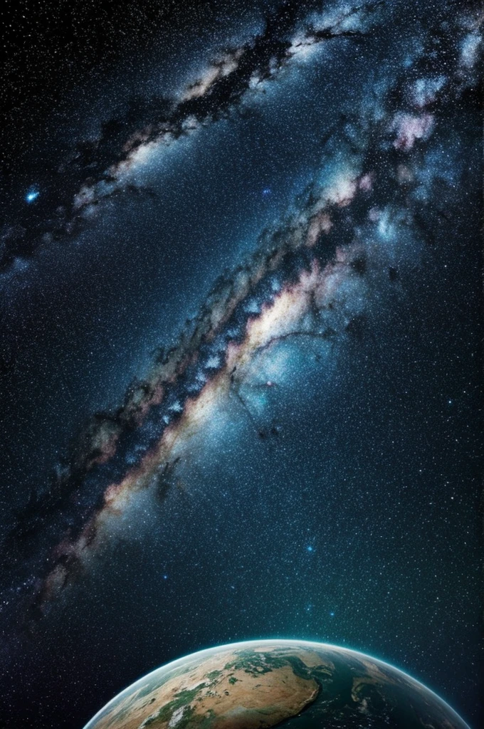 A galaxy background and the ugly "Happiness has no end"