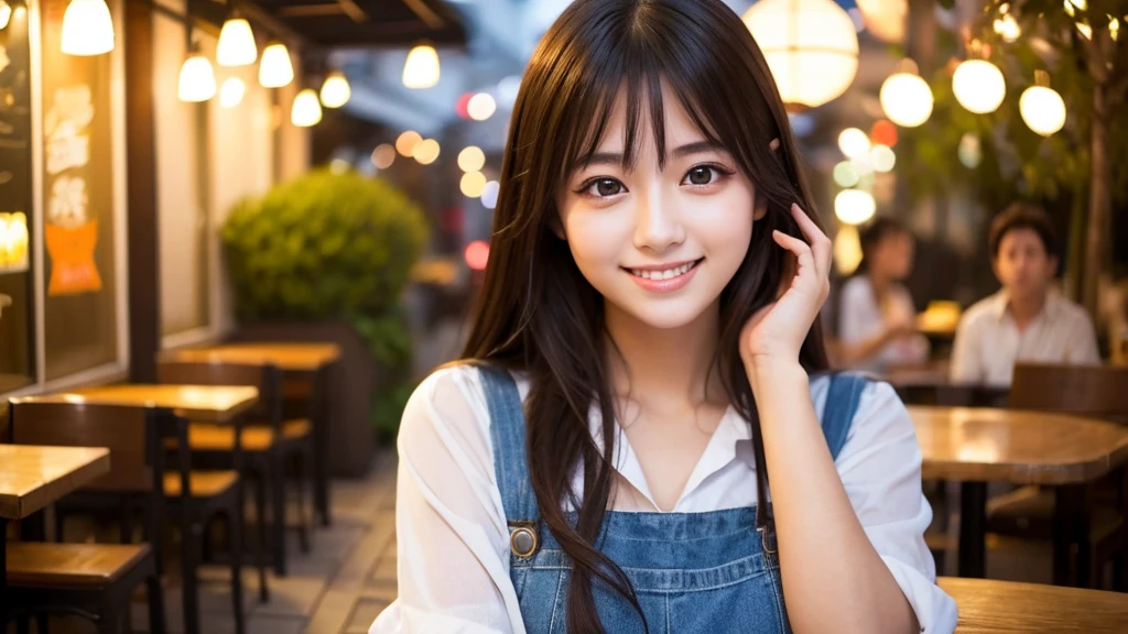 Cute girl working at a cafe terrace Japanese 19age
Professional Lighting Digital SLR Beautiful and elaborate face Perfect and beautiful face Big eyes Smile