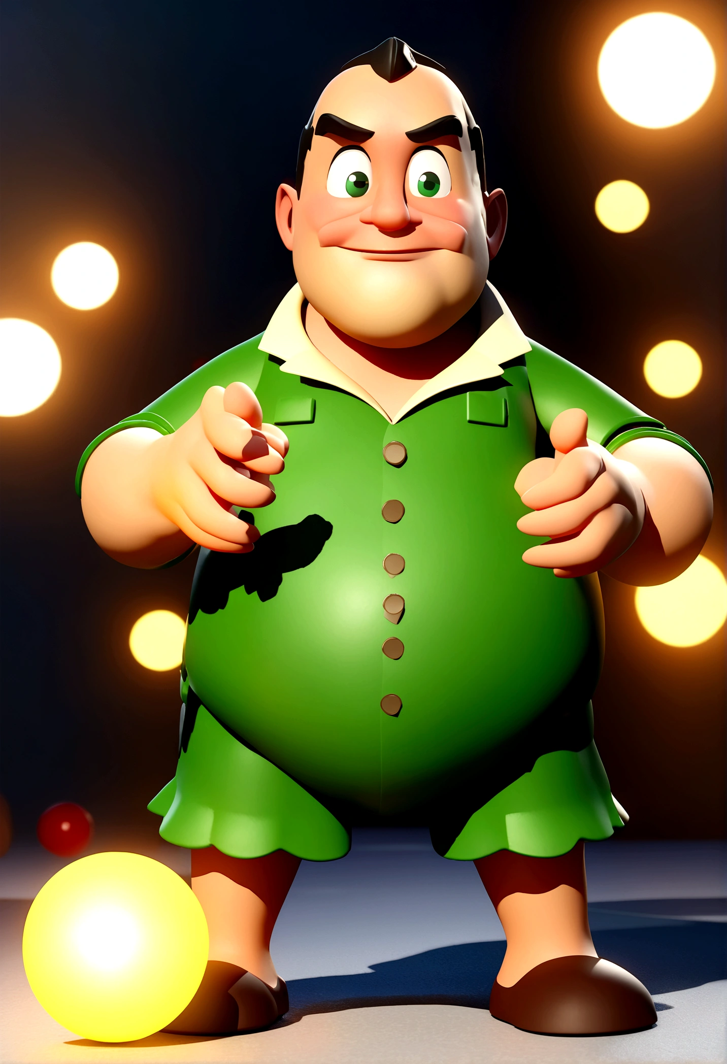 cartoon character of a strong man and a green dress shirt, calvanhaque , animation character, stylized character, animation style rendering, 3d stylized, Arnold Maya render, 3 d render stylized, toon render keyshot, 3d character, 3d character, 3d rendering stylized, 3 d character render, cartoon character, Personagem de close up, character posing, (Pixar-style) (master part:1.2) (bokeh) (best quality) (skin detailed) (detailed texture) (8K) (Argilla) (Cinematic lighting) (sharp focus