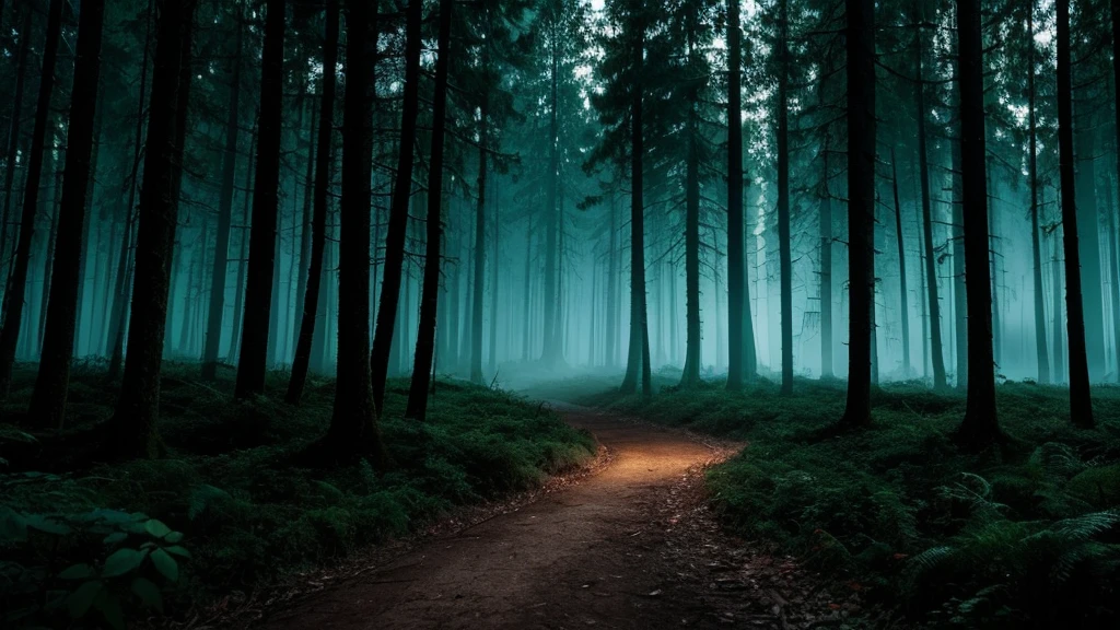 Pitch Black Forest Midnight Forest mysterious dark dark Late Night