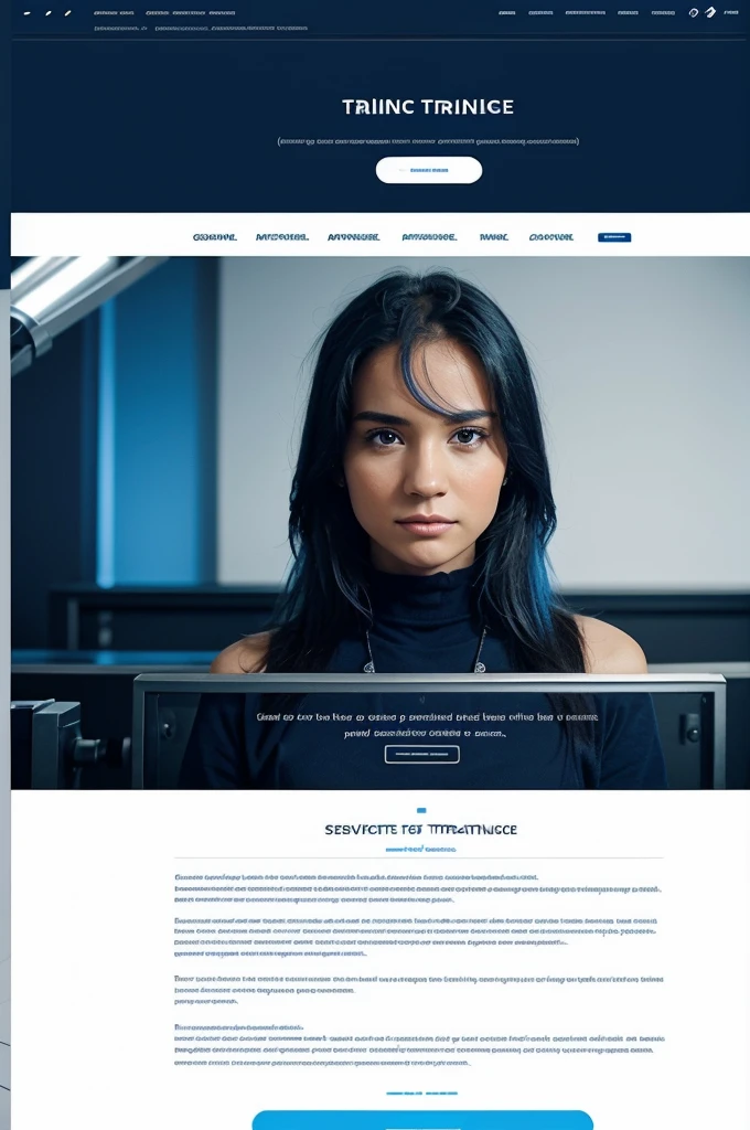 generates the interface for a web portal dedicated to training courses. The dominant color of the site will have to be blue, I would like something truly captivating and design that has a modern twist