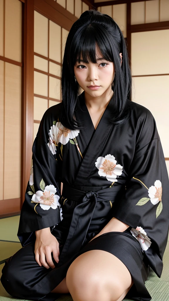crybaby、Japanese boy、kimono、tatami、Black Hair、Total hair、