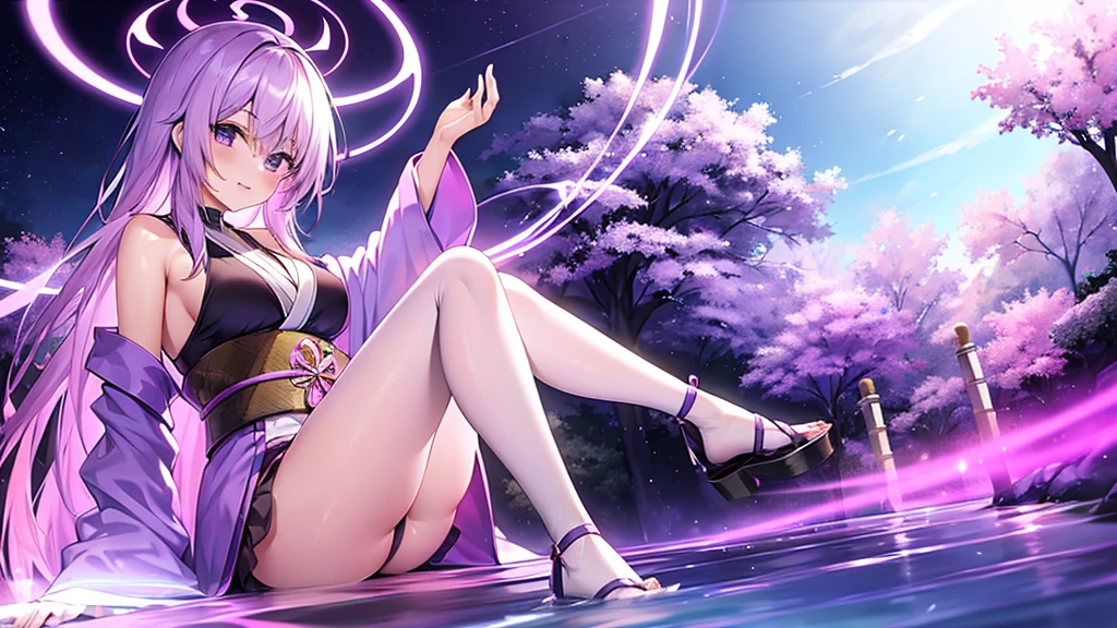 woman　clear　Light purple hair　　kimono　　Anime Style　　Crime and Punishment
