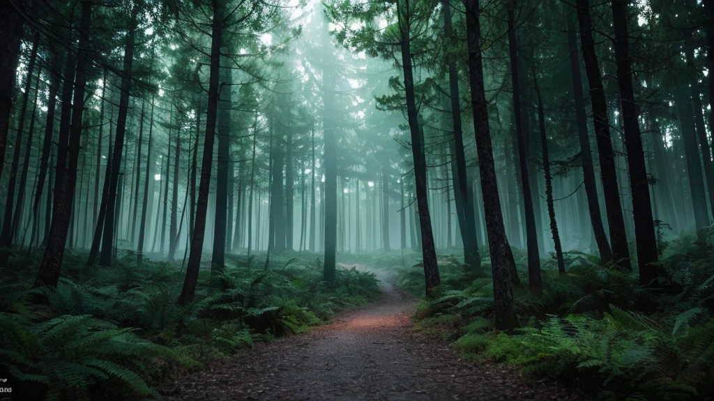 A fantastic and mysterious forest at night　star