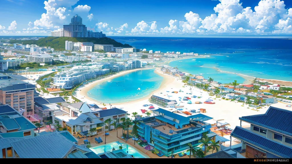 (the resort town of Cancun), which is in Mexico, ((the beach and houses are visible)). (((single image)))
