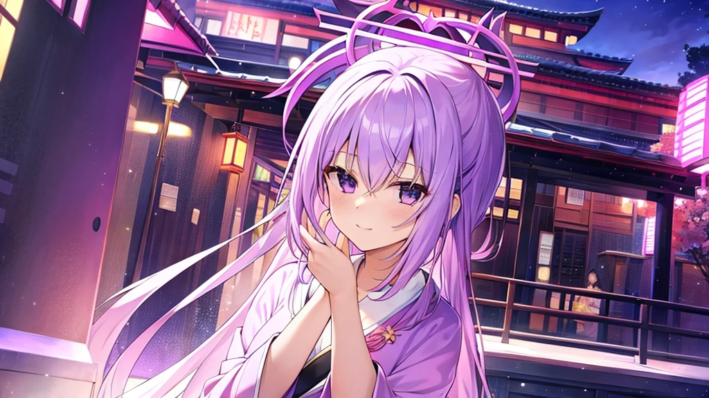 woman　clear　Light purple hair　　kimono　　Anime Style　　Tavern
