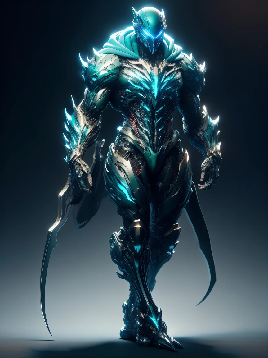 1male, full body realistic hooded sharp ornate armored warriors mans suite, waring mask, white and blue, red green neon, blue neon, extra details armor, Many details, night, front view, battlefield background, full body, full body, all body, front view, wide angle, ultra details, ultra resolution, ultra quality, unreal engine 5, cinematic light, cinematic lighting, cinematic lighting, feet out of frame, super detail, 16k, high quality, best quality, clothes texture, metal texture, high quality texture, high details, super details