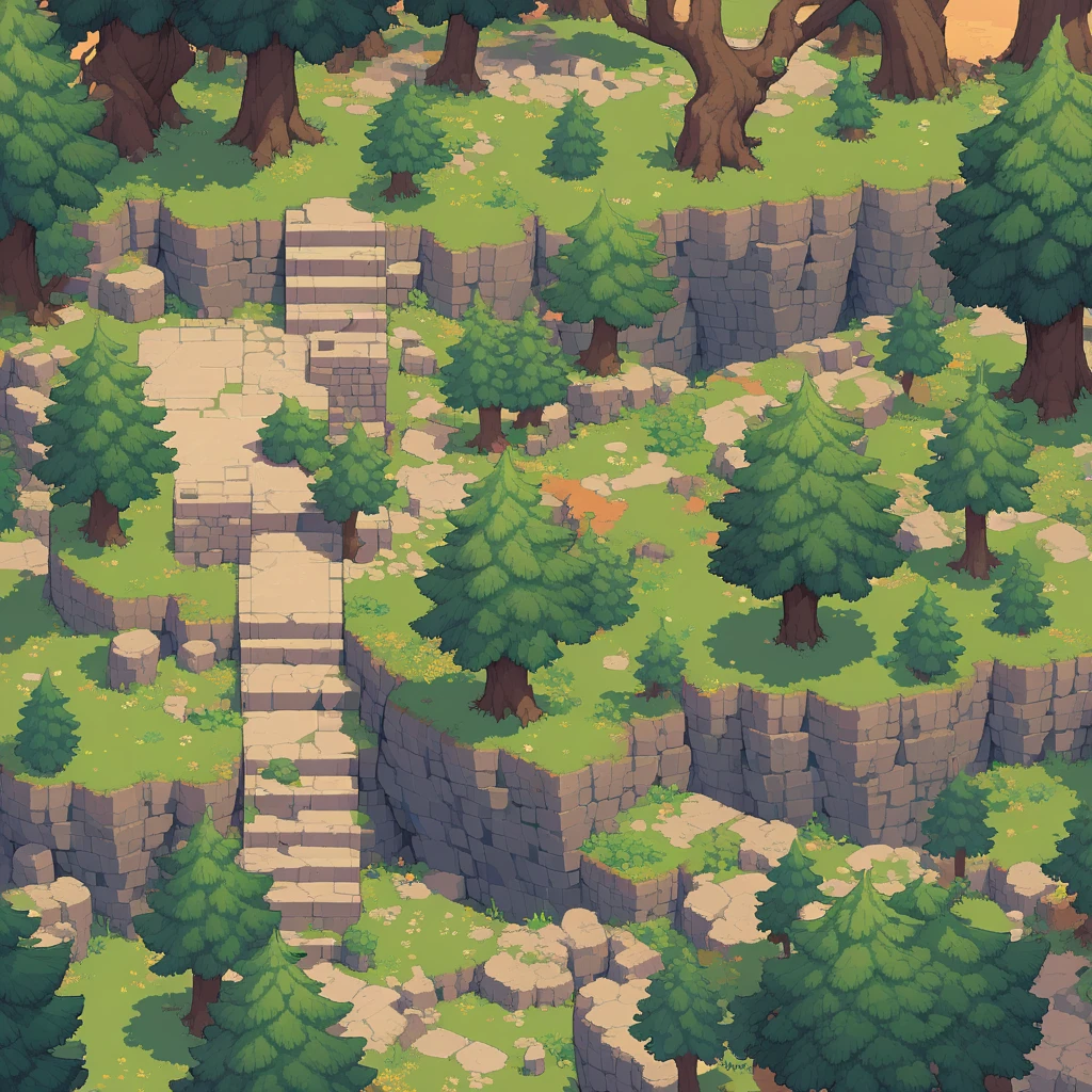 retro video game style,pixelated, vibrant pastel colors,8-bit characters,blocky shapes,sharp lines,detailed shading,classic gaming vibe,nostalgic atmosphere,classic arcade games,masterpiece:1.2,ultra-detailed,illustration style, 2d texture, stone texture, 4 k seamless mud texture, video game texture, dirt texture, tileset, game tiles, grass, 3/4th perspective trees, 3/4th perspective tileable rock texture, 3/4th perspective tileable cliff formations, tileable trees, topdown view, game texture, game art, tileable texture, very detailed cliff texture, intricate stones, top down view, 3/4th perspective