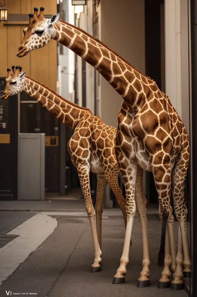 A giraffe in politeness with a 17 jump