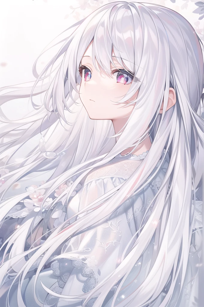 ((masterpiece, best quality))++, Detailed lighting+, Detailed hair+, Detail hand+ ,1 girl, Miss, Long hair, Crimson eyes, beautiful eyes, young white hair,,(Beautiful white hair:1.5),(Beautiful and delicate eyes), high resolution+,glass tint, Reflective eyes, {{angle}} , Very detailed wallpaper, The original, Air bangs,Extremely beautiful CG,