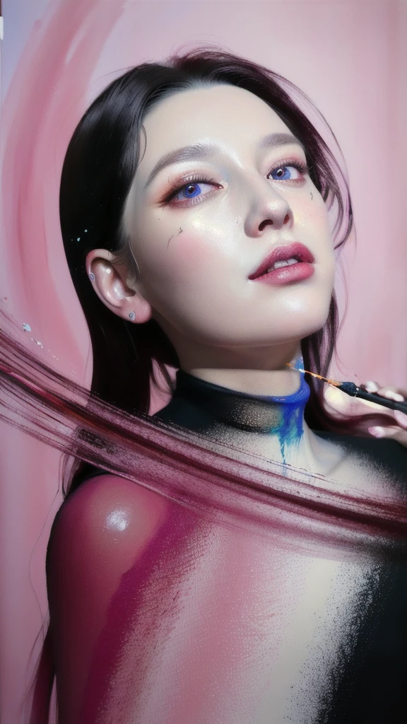 Android Beauty, Powerful paintings inspired by Francis Bacon, Ultra-realistic surrealism, Hyperrealism, fear, art, hyper real painting, Realistic illustration painting, カラフルなHyperrealism, Hyper-realistic digital art