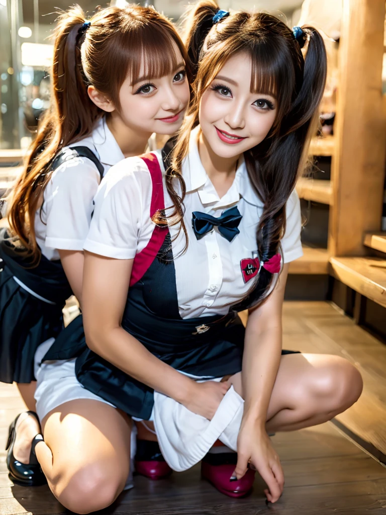 Super sexy and super cute Japan girl、Twin tails、Harley Quinn Makeup、Maid ビキニ、Black bootine system