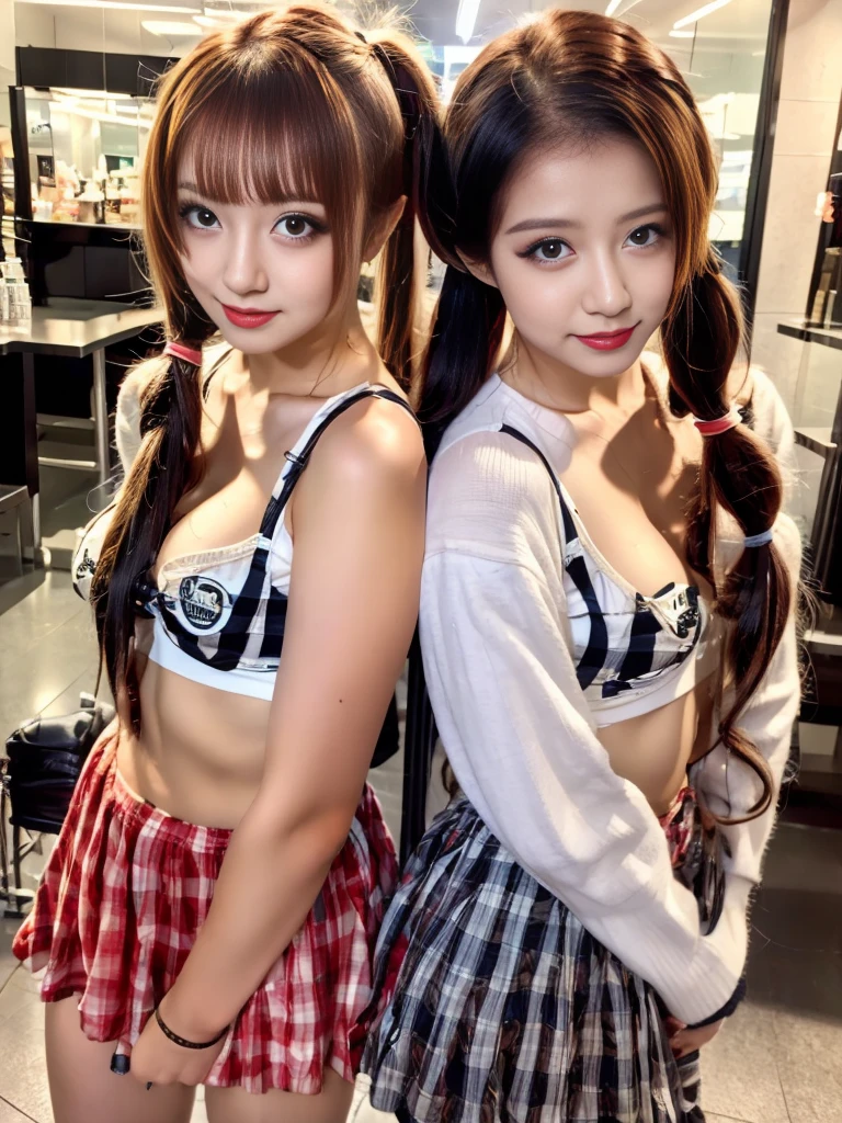 Super sexy and super cute Japan girl、Twin tails、Harley Quinn Makeup、ビキニ、ナイトプール
