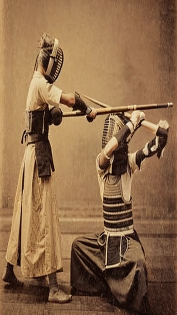 High resolution, 4K, kendo, dojo, dust in the air.
