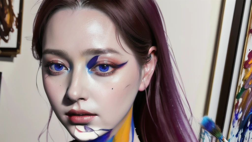 Android Beauty, Powerful paintings inspired by Francis Bacon, Ultra-realistic surrealism, Hyperrealism, fear, art, hyper real painting, Realistic illustration painting, カラフルなHyperrealism, Hyper-realistic digital art