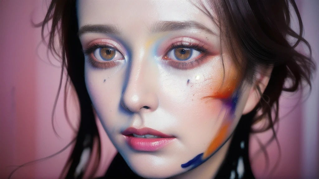 Android Beauty, Powerful paintings inspired by Francis Bacon, Ultra-realistic surrealism, Hyperrealism, fear, art, hyper real painting, Realistic illustration painting, カラフルなHyperrealism, Hyper-realistic digital art