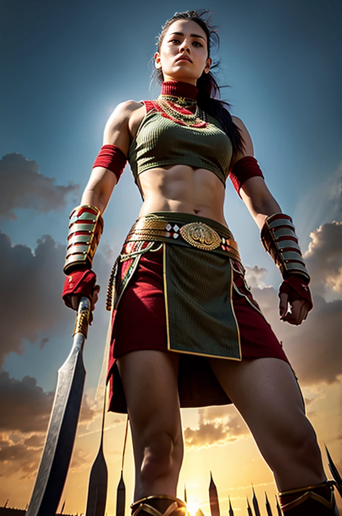 Tall and strong female warrior
