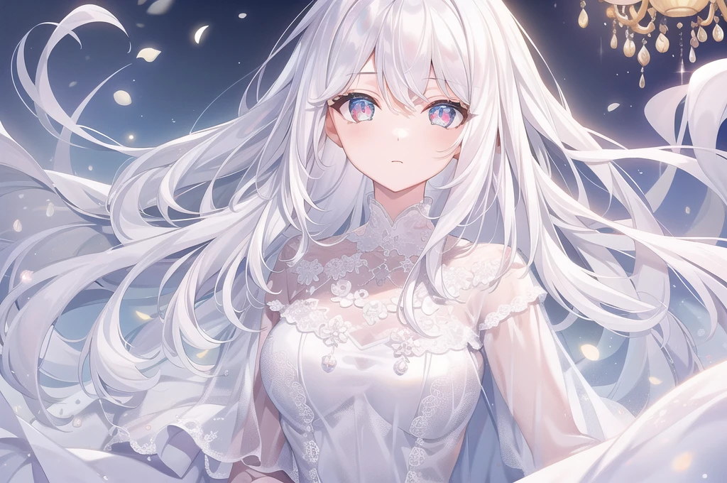 ((masterpiece, best quality))++, Detailed lighting+,  Detailed hair+, Detail hand+ ,1 girl, Miss, Long hair,   Crimson eyes,  beautiful eyes, young white hair,,(Beautiful white hair:1.5),(Beautiful and delicate eyes),  high resolution+,glass tint, Reflective eyes,   {{angle}} , Very detailed wallpaper, The original, Air bangs，Extremely beautiful CG，