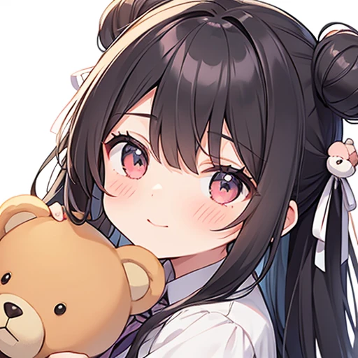 Half-tied single bun，Long hair,baby face,Teddy Bear,charming,Girl&#39;s own room,Modern,Cream-colored hair、Glowing pink eyes,White ruffle skirt,Black Hoodie,Cute sleeves,Wearing a cream cardigan,Zito Orders,look at me，smiling,High level of image quality,Sitting on the bed,high quality,Cute sleeves，Stroking the belly，pregnant，With a big belly，Painful expression，Kneeling on the ground，Spread your legs，Hands in front of hips