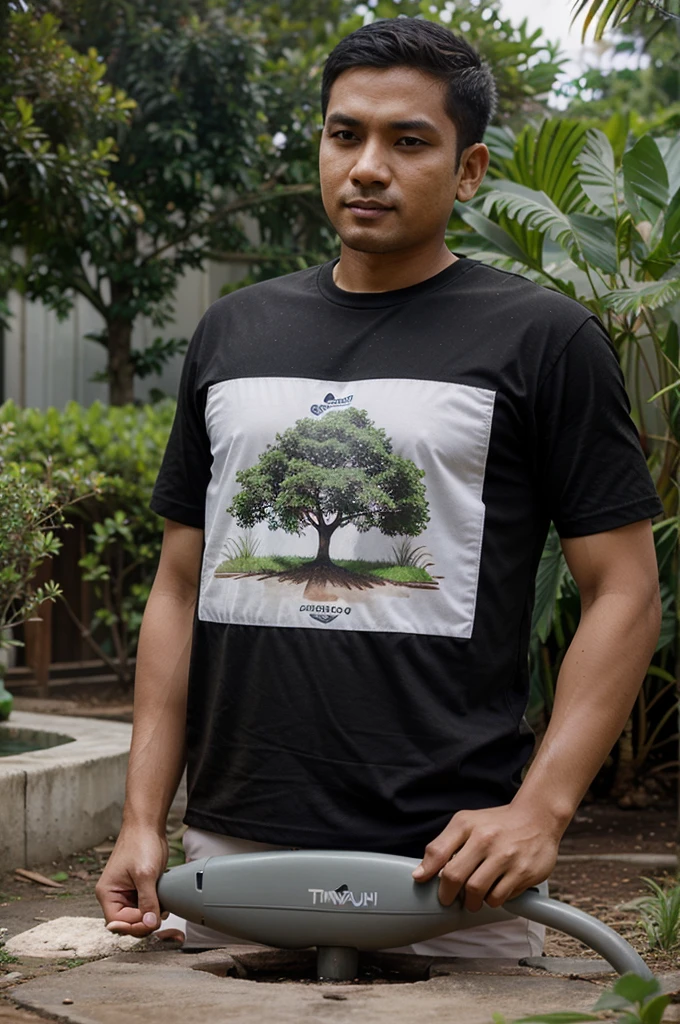 ilustrasi hitam putih micro irrigation system dengan teknologi tree p tee dari shark tank