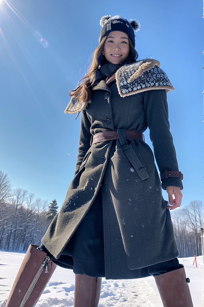 Tall and strong female snow warrior