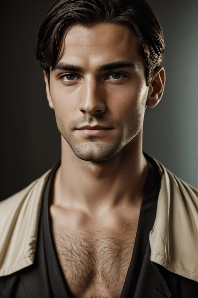 A photo of a hero, No mask, 1920s, Handsome, Delicate face, Looking at the camera, portrait, 8K Ultra HD, high quality
