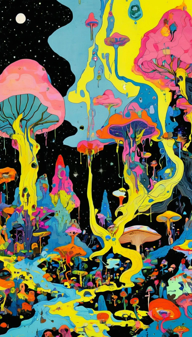 Psychedelic Abstract Art, puzzling, melt, Bright colors, Michael DeForge (Michael Deforge) Inspired by Pop Art, Mumford, tumblr, Psychedelic Art, Psychedelic illustration, Psychedelic Trip, Psychedelic Trip, retro Psychedelic illustration, Psychedelic Art style, psychedelic style, Surreal psychedelic design, ??? Trip, Psychedelic Fever Dream, psychedelics, Shaman horror ??? art, psychedelics