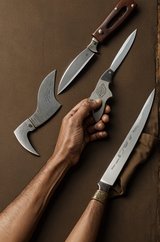 One mane oane hand rupees and one hand knife 50 years old
