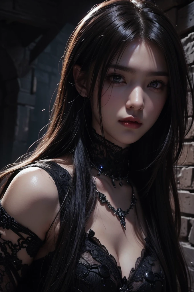 Are you okay、(Best illustrations)、8K UHD resolution、Intricate details、最high quality、Realistic、Ultra-detailed、Best lighting、Best Shadow、Soft lighting、ultra HD、dungeons and dragon、cave、Dungeons、 Necromancer、night、Dark Style、Succubus、Devil&#39;s Daughter、Bat Wings，(((Devil horns)))、((((Black-rimmed round glasses))))、(((Huge boobs)))、(Devil&#39;s Tail)、(Red eyes glow:1.6)、masterpiece、Beautiful Face、Tyndall effect、Photo Real、(High Definition Skins:1.2)、8 KUHD、Digital SLR、high quality、picture、High resolution、 absurdes、Ponytail Distortion、The optimal ratio is four fingers to one thumb、1 girl、hair ornaments、Red Shiny Gem Necklace、gem、Beautiful expression、Body Up、Big breasts are important、Tight waist、wide ass、Tyndall effect、Photorealistic、(High Definition Skins:1.2)、(((Big Breasts)))、((Devil&#39;s Wings))、Upper Body、((Big horns))、((Red eyes))