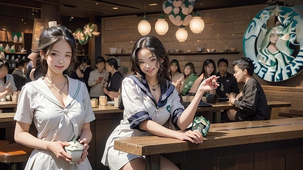 ((((((((Cleavage Emphasis 0))))))))
((((((((A junior high school girl in a sexy white short-sleeved sailor uniform))))))))
(((((お洒落でcuteInside the Starbucks store)))))
(((((ponytail)))))
8K、RAW Photos、Highest quality、Super detailed、Super Resolution、Ultra HD、8K壁紙、Amazing details
(((((((Inside the Starbucks store)))))))、((((((Sit down and eat cake、Drink Starbucks coffee、smile))))))、((Heart Necklace))
Modern and sleek design:Interior design using natural materials、Many of the designs are warm and made using wood and metal.。
Large windows:自然光をたっぷり取り入れるためのLarge windowsがあり、Providing a bright and open space。
Green Interior:Potted plants are effectively placed、It creates a relaxing atmosphere。
artwork:Works by local artists、Starbucks-related art on display。
Cozy seating:Cushioned chairs and sofas、Bar sheet etc.、A variety of seating options available。
Open kitchen area:Being able to see how drinks and food are made、We provide peace of mind and transparency。
Unique lighting:Antique lamps and chandeliers、Modern lighting fixtures are used。
Comfortable background music:Relaxing music is playing、A comfortable space is provided。
Wide々Table space:一人でもグループでも使いやすいWide々There is a table with。
Community Table:There is a large table where you can socialize with other customers.。
Seasonal decorations:The decorations are themed according to the season.。
Design with a local feel:The design incorporates the local culture and characteristics.。
Fragrance production:コーヒーの香りが店内にWideがり、A space that satisfies the five senses has been created.。
Conversation with a barista:フレンドリーなConversation with a baristaが楽しめるカウンターエリアがあります。
8K、RAW Photos、Highest quality、masterpiece:1.2、Super detailed、Super Resolution、Ultra HD、8K壁紙、Amazing details、Photorealistic:1.4、Having fun by the water、Full Body Shot、Full body photo、High-resolution RAW color photos、Professional photos、A scene full of emotion、Very detailed and beautiful、Ultra HD、8K壁紙、Amazing details、Huge file sizes、Highly detailed beautiful girls、Highly detailed face Highly detailed eyes、Extremely realistic skin、 Highly detailed fingers, Highly detailed nose, Highly detailed mouth, Perfect Anatomy, Highly detailed background, Highly detailed clothing, , cute女の子, Famous Japanese Idols, cute, Realistic body, Slender, White skin, Glowing Skin, Slim body, Realistic Face, Delicate eyes, double eyelid,