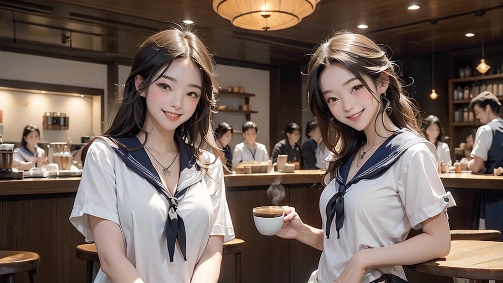 (((((((Emphasize cleavage)))))))
((((((((A junior high school girl in a sexy white short-sleeved sailor uniform))))))))
(((((((お洒落でcuteInside the Starbucks store)))))))
8K、RAW Photos、Highest quality、Super detailed、Super Resolution、Ultra HD、8K壁紙、Amazing details
(((((((Inside the Starbucks store)))))))、((((((Sit down and eat cake、Drink Starbucks coffee、smile))))))、((Heart Necklace))
Modern and sleek design:Interior design using natural materials、Many of the designs are warm and made using wood and metal.。
Large windows:自然光をたっぷり取り入れるためのLarge windowsがあり、Providing a bright and open space。
Green Interior:Potted plants are effectively placed、It creates a relaxing atmosphere。
artwork:Works by local artists、Starbucks-related art on display。
Cozy seating:Cushioned chairs and sofas、Bar sheet etc.、A variety of seating options available。
Open kitchen area:Being able to see how drinks and food are made、We provide peace of mind and transparency。
Unique lighting:Antique lamps and chandeliers、Modern lighting fixtures are used。
Comfortable background music:Relaxing music is playing、A comfortable space is provided。
Wide々Table space:一人でもグループでも使いやすいWide々There is a table with。
Community Table:There is a large table where you can socialize with other customers.。
Seasonal decorations:The decorations are themed according to the season.。
Design with a local feel:The design incorporates the local culture and characteristics.。
Fragrance production:コーヒーの香りが店内にWideがり、A space that satisfies the five senses has been created.。
Conversation with a barista:フレンドリーなConversation with a baristaが楽しめるカウンターエリアがあります。
8K、RAW Photos、Highest quality、masterpiece:1.2、Super detailed、Super Resolution、Ultra HD、8K壁紙、Amazing details、Photorealistic:1.4、Having fun by the water、Full Body Shot、Full body photo、High-resolution RAW color photos、Professional photos、A scene full of emotion、Very detailed and beautiful、Ultra HD、8K壁紙、Amazing details、Huge file sizes、Highly detailed beautiful girls、Highly detailed face Highly detailed eyes、Extremely realistic skin、 Highly detailed fingers, Highly detailed nose, Highly detailed mouth, Perfect Anatomy, Highly detailed background, Highly detailed clothing, Teen, cute女の子, Famous Japanese Idols, cute, Realistic body, Slender, White skin, Glowing Skin, Slim body, Realistic Face, Delicate eyes, double eyelid,