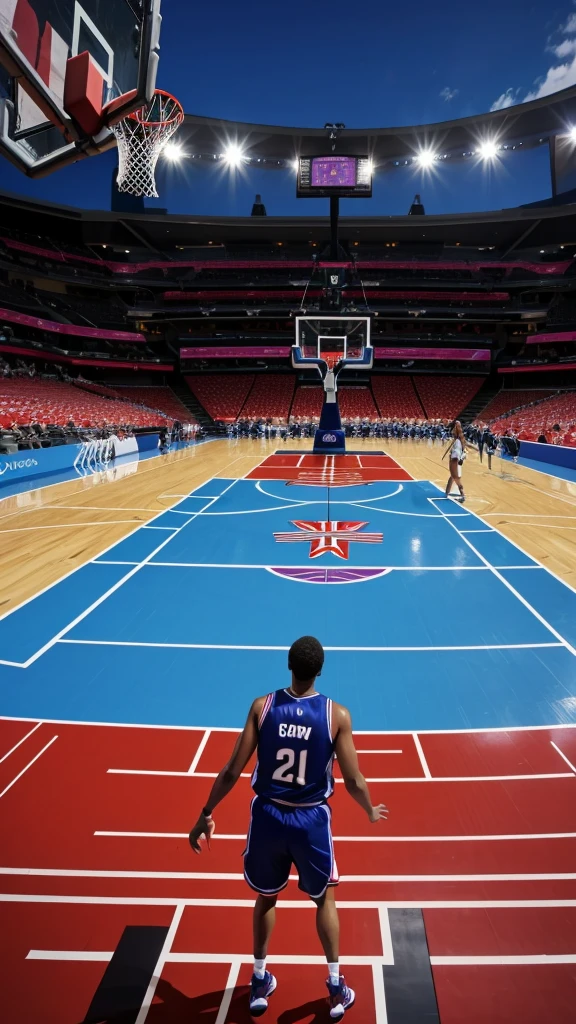 Basketball is being played on the Olympic stage