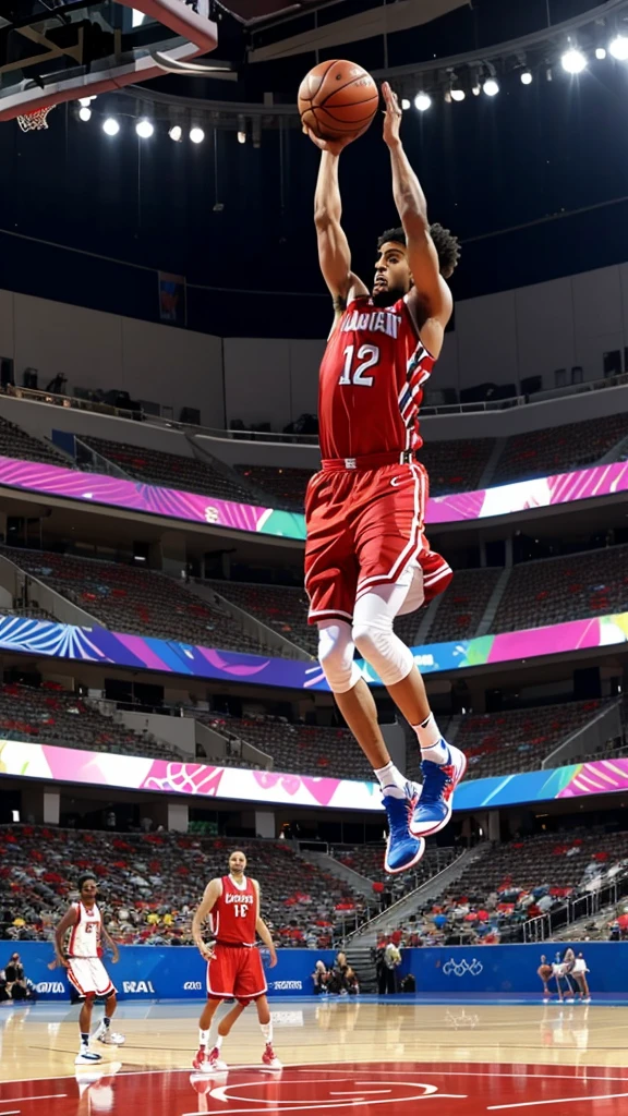 Basketball is being played on the Olympic stage