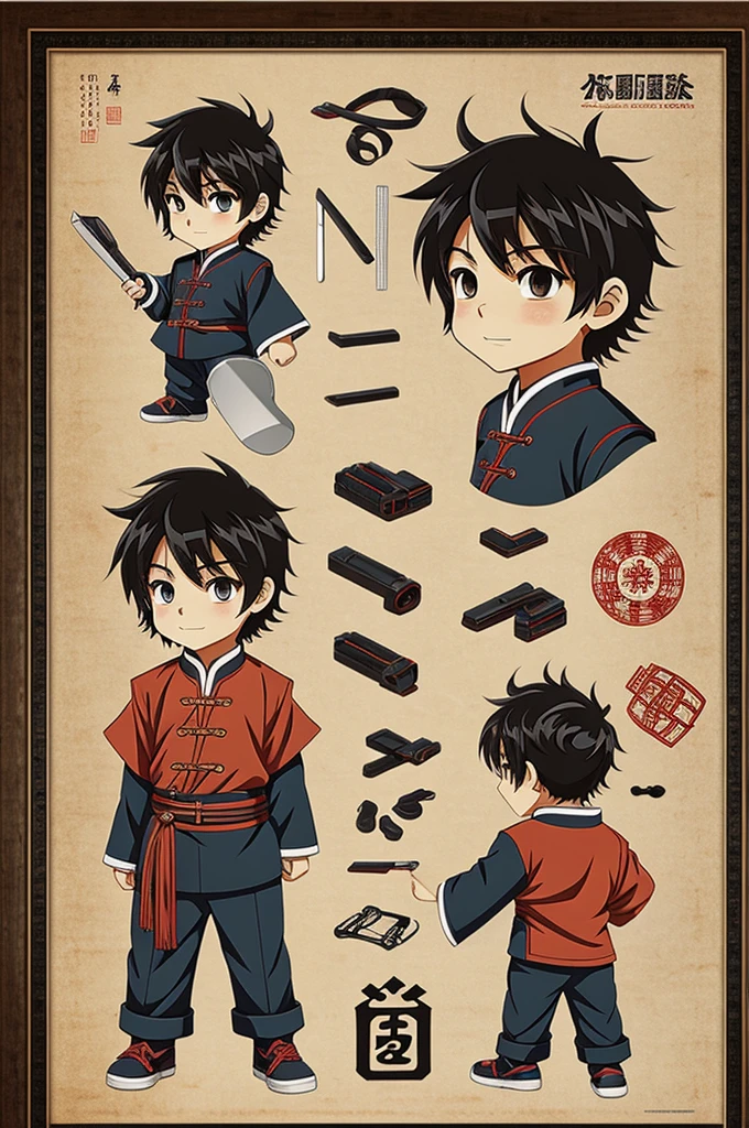 Design Little Anime Boy Chinese Style
