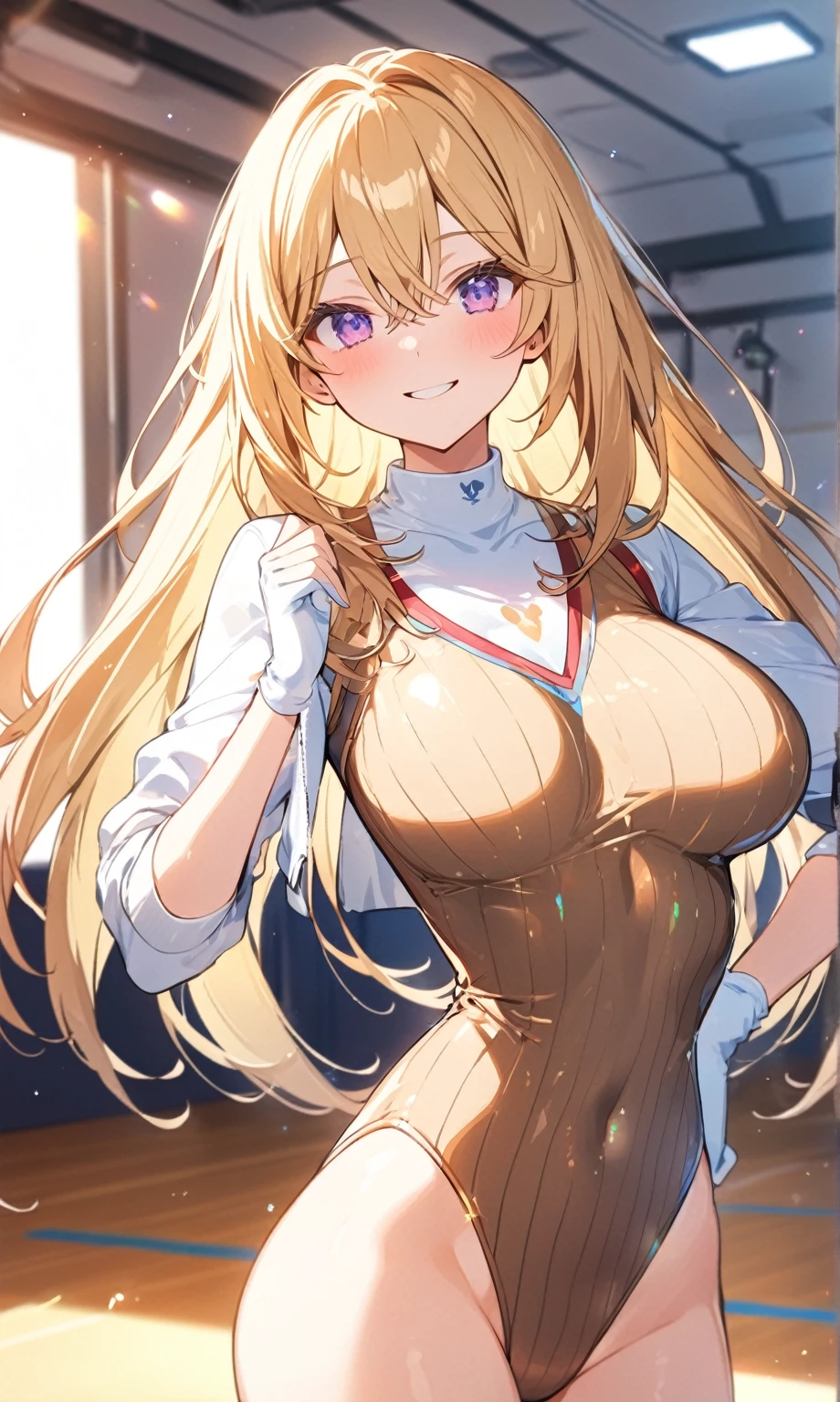 highquality illustration, masterpiece, very delicate and beautiful, attractive girl,(gymnastics leotard, Floral patterns leotard,long sleeve leotard with glittery decoration,high_leg leotard,athletic leotard,tight-fit leotard,iridescent gradient leotard,long-sleeve leotard),thin,slender body,slim,high school,gymnasium background,gymnastics club,gymnastics athlete,princess, beautiful eyes,light smile,(masterpiece, best quality:1.2), highres, extremely detailed CG unity 8k wallpaper, perfect lighting, Colourful, ultra-high res,4K,ultra-detailed, photography, 8K, HDR, 17 ages, full body,