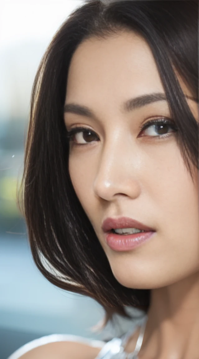 Fashion Model，Age 25，[[[[Cleavage close-up]]]], [[[[Boobgasm]]]], [[[[col]]]], [[[[bs shoulder]]]],Perfect Eyes, Perfect Iris，Perfect Lips，Perfect Teeth，Perfect Skin，White skin，High Dynamic Range，Movie Girl，(Delicate face)，(Very clear face)，((Face close-up))，Shooting in the city，Black lace bra，4K Ultra HD, Ultra-high resolution, (Realistically: 1.4), The best quality at its best，masterpiece,(From the thigh up)、
