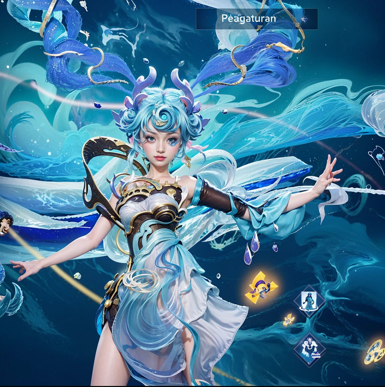 (8k, best quality, masterpiece:1.2), (realistic, photo-realistic:1.37), ultra-detailed,
A detailed portrait of 1 girl 21 year old girl, fantasy character, blue eyes, tosca hair color, detail face, pale skin, face facing the camera, wearing queen costumes, zodiac suit. The scene  illuminated with professional lighting, photon mapping, and radiosity, with Tetsuya Nomura Style and a zodiac feel, gemini , zodiac gemini vibes. In the dark forest river terrible background with blur or bokeh effect, neon details, realistic light.