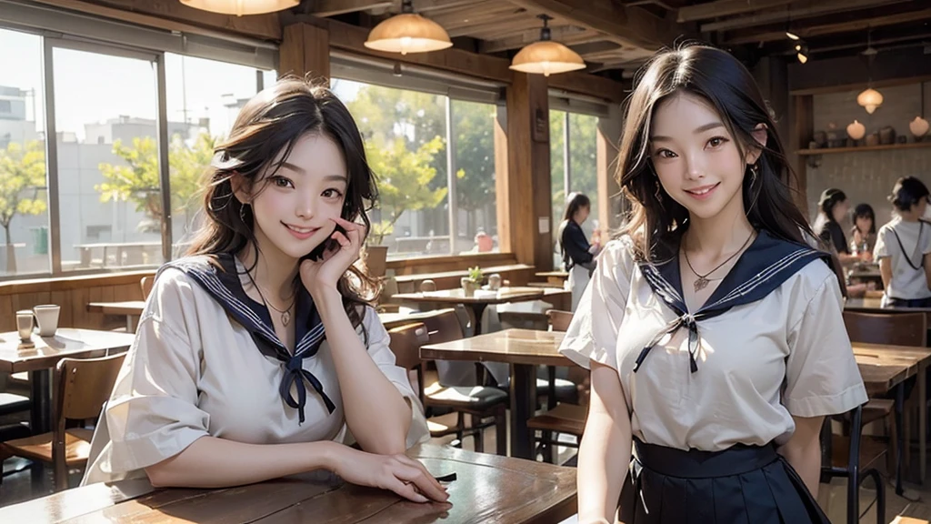 (((((((Emphasize cleavage)))))))
((((((((A junior high school girl in a sexy white short-sleeved sailor uniform))))))))
(((((((お洒落でcuteInside the Starbucks store)))))))
8K、RAW Photos、Highest quality、Super detailed、Super Resolution、Ultra HD、8K壁紙、Amazing details
(((((((Inside the Starbucks store)))))))、((((((Sit down and eat cake、Drink Starbucks coffee、smile))))))、((Heart Necklace))
Modern and sleek design:Interior design using natural materials、Many of the designs are warm and made using wood and metal.。
Large windows:自然光をたっぷり取り入れるためのLarge windowsがあり、Providing a bright and open space。
Green Interior:Potted plants are effectively placed、It creates a relaxing atmosphere。
artwork:Works by local artists、Starbucks-related art on display。
Cozy seating:Cushioned chairs and sofas、Bar sheet etc.、A variety of seating options available。
Open kitchen area:Being able to see how drinks and food are made、We provide peace of mind and transparency。
Unique lighting:Antique lamps and chandeliers、Modern lighting fixtures are used。
Comfortable background music:Relaxing music is playing、A comfortable space is provided。
Wide々Table space:一人でもグループでも使いやすいWide々There is a table with。
Community Table:There is a large table where you can socialize with other customers.。
Seasonal decorations:The decorations are themed according to the season.。
Design with a local feel:The design incorporates the local culture and characteristics.。
Fragrance production:コーヒーの香りが店内にWideがり、A space that satisfies the five senses has been created.。
Conversation with a barista:フレンドリーなConversation with a baristaが楽しめるカウンターエリアがあります。
8K、RAW Photos、Highest quality、masterpiece:1.2、Super detailed、Super Resolution、Ultra HD、8K壁紙、Amazing details、Photorealistic:1.4、Having fun by the water、Full Body Shot、Full body photo、High-resolution RAW color photos、Professional photos、A scene full of emotion、Very detailed and beautiful、Ultra HD、8K壁紙、Amazing details、Huge file sizes、Highly detailed beautiful girls、Highly detailed face Highly detailed eyes、Extremely realistic skin、 Highly detailed fingers, Highly detailed nose, Highly detailed mouth, Perfect Anatomy, Highly detailed background, Highly detailed clothing, , cute女の子, Famous Japanese Idols, cute, Realistic body, Slender, White skin, Glowing Skin, Slim body, Realistic Face, Delicate eyes, double eyelid,