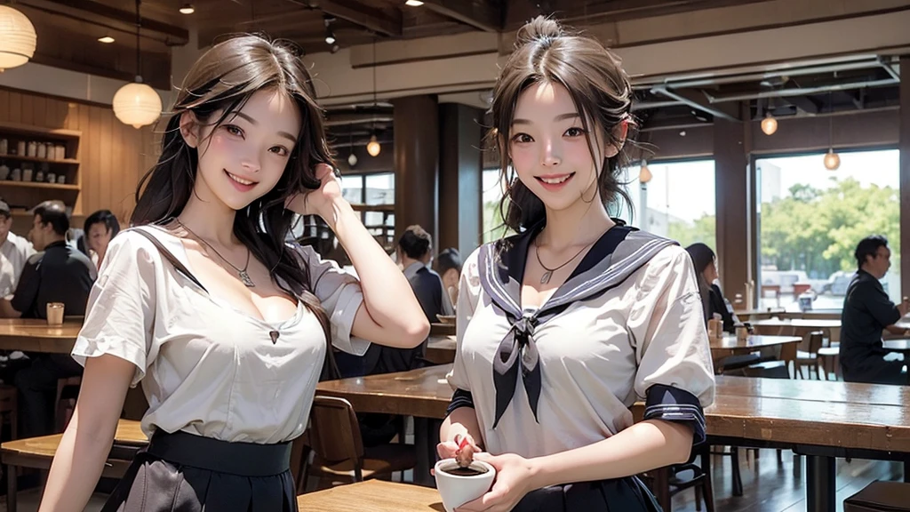 (((((((Emphasize cleavage)))))))
((((((((A junior high school girl in a sexy white short-sleeved sailor uniform))))))))
(((((((お洒落でcuteInside the Starbucks store)))))))
8K、RAW Photos、Highest quality、Super detailed、Super Resolution、Ultra HD、8K壁紙、Amazing details
(((((((Inside the Starbucks store)))))))、((((((Sit down and eat cake、Drink Starbucks coffee、smile))))))、((Heart Necklace))
Modern and sleek design:Interior design using natural materials、Many of the designs are warm and made using wood and metal.。
Large windows:自然光をたっぷり取り入れるためのLarge windowsがあり、Providing a bright and open space。
Green Interior:Potted plants are effectively placed、It creates a relaxing atmosphere。
artwork:Works by local artists、Starbucks-related art on display。
Cozy seating:Cushioned chairs and sofas、Bar sheet etc.、A variety of seating options available。
Open kitchen area:Being able to see how drinks and food are made、We provide peace of mind and transparency。
Unique lighting:Antique lamps and chandeliers、Modern lighting fixtures are used。
Comfortable background music:Relaxing music is playing、A comfortable space is provided。
Wide々Table space:一人でもグループでも使いやすいWide々There is a table with。
Community Table:There is a large table where you can socialize with other customers.。
Seasonal decorations:The decorations are themed according to the season.。
Design with a local feel:The design incorporates the local culture and characteristics.。
Fragrance production:コーヒーの香りが店内にWideがり、A space that satisfies the five senses has been created.。
Conversation with a barista:フレンドリーなConversation with a baristaが楽しめるカウンターエリアがあります。
8K、RAW Photos、Highest quality、masterpiece:1.2、Super detailed、Super Resolution、Ultra HD、8K壁紙、Amazing details、Photorealistic:1.4、Having fun by the water、Full Body Shot、Full body photo、High-resolution RAW color photos、Professional photos、A scene full of emotion、Very detailed and beautiful、Ultra HD、8K壁紙、Amazing details、Huge file sizes、Highly detailed beautiful girls、Highly detailed face Highly detailed eyes、Extremely realistic skin、 Highly detailed fingers, Highly detailed nose, Highly detailed mouth, Perfect Anatomy, Highly detailed background, Highly detailed clothing, Teen, cute女の子, Famous Japanese Idols, cute, Realistic body, Slender, White skin, Glowing Skin, Slim body, Realistic Face, Delicate eyes, double eyelid,